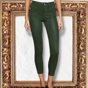 L’AGENCE ‘Margot’ Skinny Leg High-Rise Jeans in “Moss Coated” Green Size 25